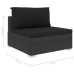 Set de muebles de jardín 4 pzas y cojines ratán sintético negro
