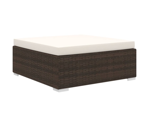 Set muebles de jardín 5 piezas y cojines ratán sintético marrón