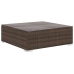 Set muebles de jardín 5 piezas y cojines ratán sintético marrón