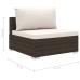 Set muebles de jardín 5 piezas y cojines ratán sintético marrón