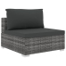 Set de muebles de jardín 5 pzas y cojines ratán sintético gris