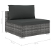 Set de muebles de jardín 5 pzas y cojines ratán sintético gris