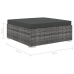 Set de muebles de jardín 5 pzas y cojines ratán sintético gris
