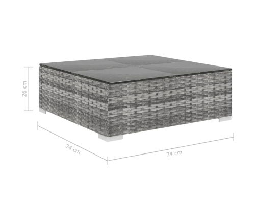 Set de muebles de jardín 5 pzas y cojines ratán sintético gris