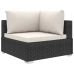 Set de muebles de jardín 9 pzas y cojines ratán sintético negro