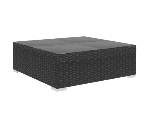 Set de muebles de jardín 9 pzas y cojines ratán sintético negro