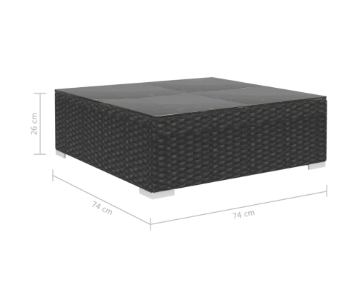 Set de muebles de jardín 9 pzas y cojines ratán sintético negro