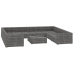 Set de muebles de jardín 9 pzas y cojines ratán sintético gris