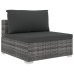 Set de muebles de jardín 9 pzas y cojines ratán sintético gris