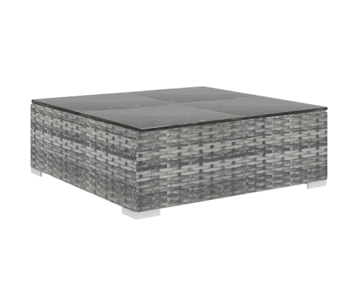 Set de muebles de jardín 9 pzas y cojines ratán sintético gris
