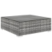 Set de muebles de jardín 9 pzas y cojines ratán sintético gris