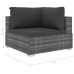 Set de muebles de jardín 9 pzas y cojines ratán sintético gris