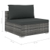 Set de muebles de jardín 9 pzas y cojines ratán sintético gris