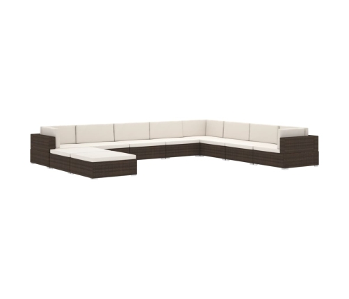 Asiento seccional de esquina con cojines 1 uds ratán PE negro