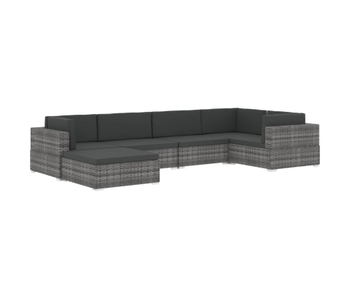 Asiento seccional de esquina con cojines 1 uds ratán PE negro