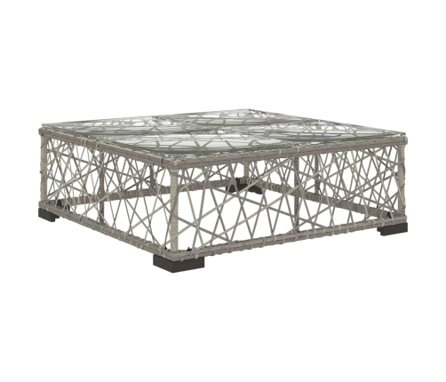 Set de muebles de jardín 10 pzas y cojines ratán sintético gris
