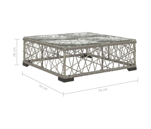 Set de muebles de jardín 10 pzas y cojines ratán sintético gris
