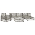 Set de muebles de jardín 6 pzas y cojines ratán sintético gris