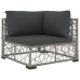 Set de muebles de jardín 6 pzas y cojines ratán sintético gris