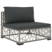 Set de muebles de jardín 6 pzas y cojines ratán sintético gris