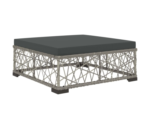 Set de muebles de jardín 6 pzas y cojines ratán sintético gris