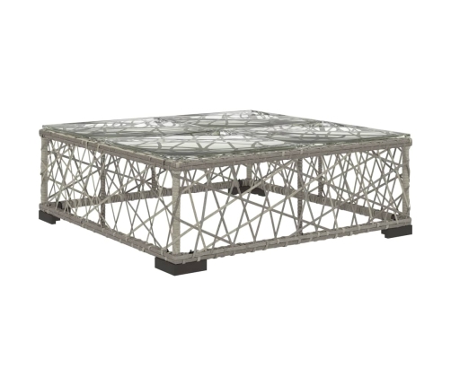 Set de muebles de jardín 6 pzas y cojines ratán sintético gris