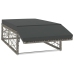 Set de muebles de jardín 2 pzas y cojines ratán sintético gris