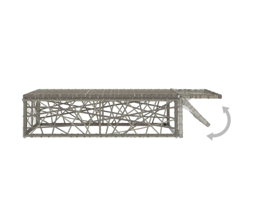 Set de muebles de jardín 2 pzas y cojines ratán sintético gris