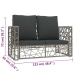 Set de muebles de jardín 2 pzas y cojines ratán sintético gris