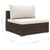 Set muebles de jardín 10 pzas y cojines ratán sintético marrón