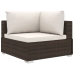 Set muebles de jardín 10 pzas y cojines ratán sintético marrón
