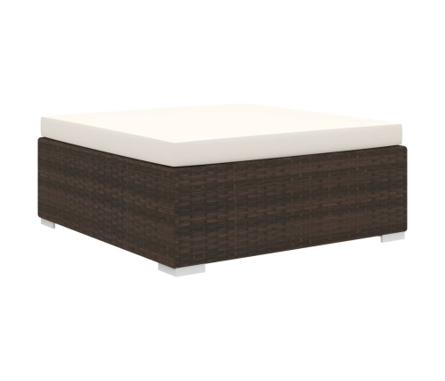 Set muebles de jardín 10 pzas y cojines ratán sintético marrón