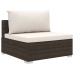 Set muebles de jardín 10 pzas y cojines ratán sintético marrón