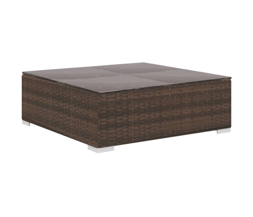 Set muebles de jardín 10 pzas y cojines ratán sintético marrón