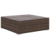 Set muebles de jardín 10 pzas y cojines ratán sintético marrón