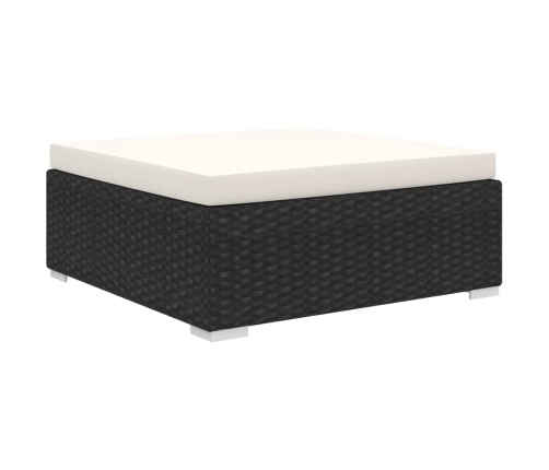 Set muebles de jardín 10 piezas y cojines ratán sintético negro