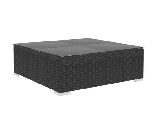 Set muebles de jardín 10 piezas y cojines ratán sintético negro