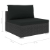Set muebles de jardín 10 piezas y cojines ratán sintético negro