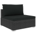 Set muebles de jardín 10 piezas y cojines ratán sintético negro