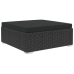 Set muebles de jardín 10 piezas y cojines ratán sintético negro