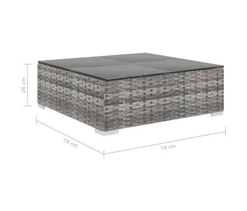 Set de muebles de jardín 8 pzas y cojines ratán sintético gris