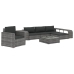 Set de muebles de jardín 8 pzas y cojines ratán sintético gris
