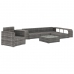 Set de muebles de jardín 8 pzas y cojines ratán sintético gris