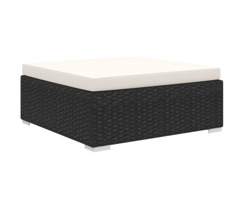 Set muebles de jardín 11 piezas con cojines ratán sintético negro