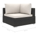 Set muebles de jardín 11 piezas con cojines ratán sintético negro