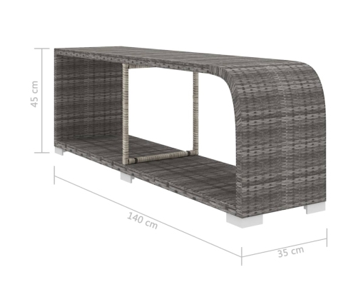 Set de muebles de jardín 11 pzas y cojines ratán sintético gris