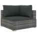 Set de muebles de jardín 11 pzas y cojines ratán sintético gris