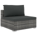 Set de muebles de jardín 11 pzas y cojines ratán sintético gris
