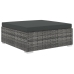 Set de muebles de jardín 11 pzas y cojines ratán sintético gris