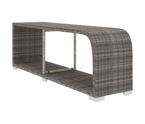 Set de muebles de jardín 11 pzas y cojines ratán sintético gris